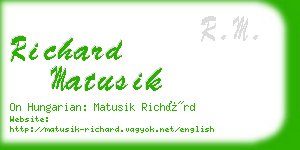 richard matusik business card